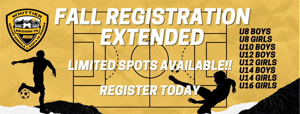 Fall Registration EXTENDED!